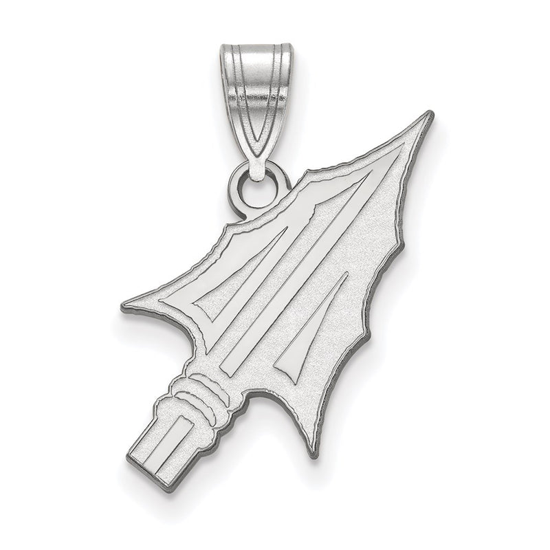 Sterling Silver Rhodium Plated Logoart Florida State University Arrow Large Pendant