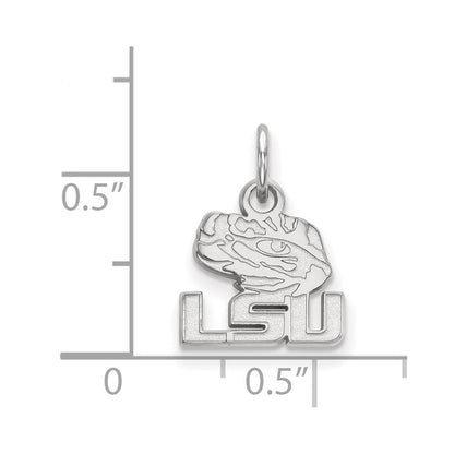 Sterling Silver Rhodium Plated Logoart Louisiana State University L S U Tiger Eye Extra Small Pendant