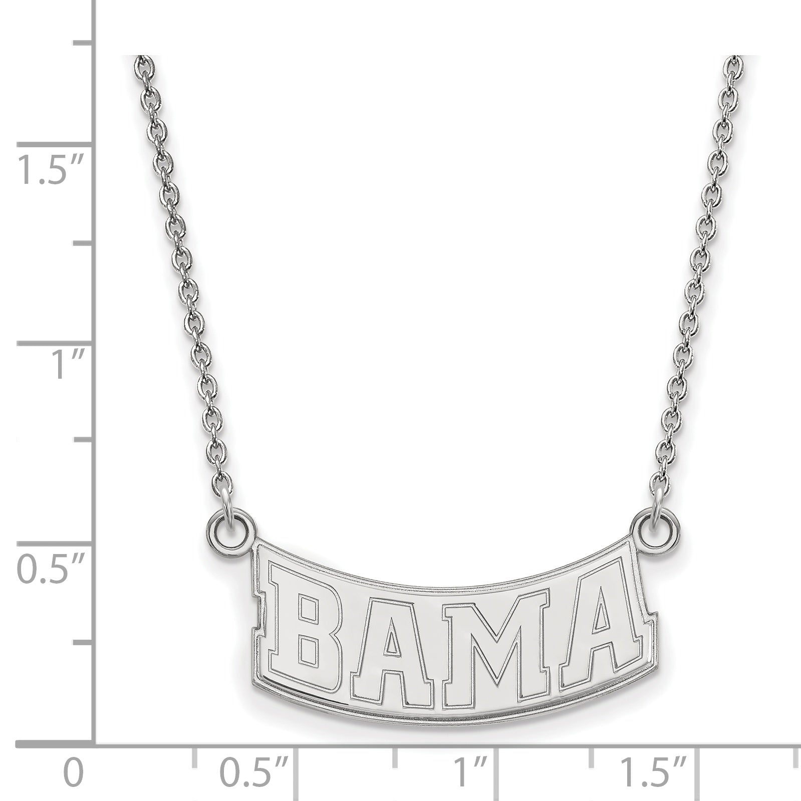 10K White Gold Logoart University Of Alabama Small Pendant 18 Inch Necklace