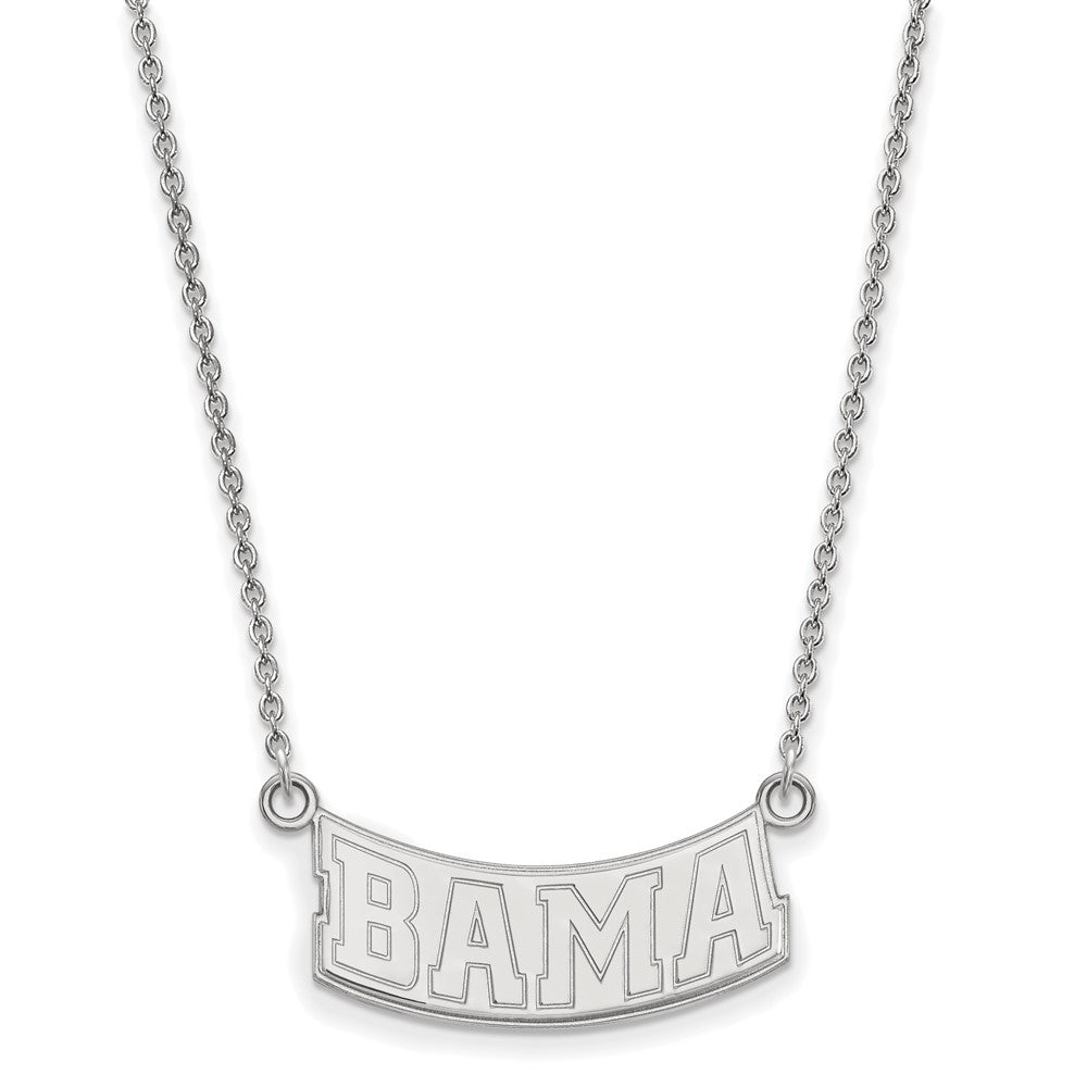 Sterling Silver Rhodium Plated Logoart University Of Alabama Small Pendant 18 Inch Necklace