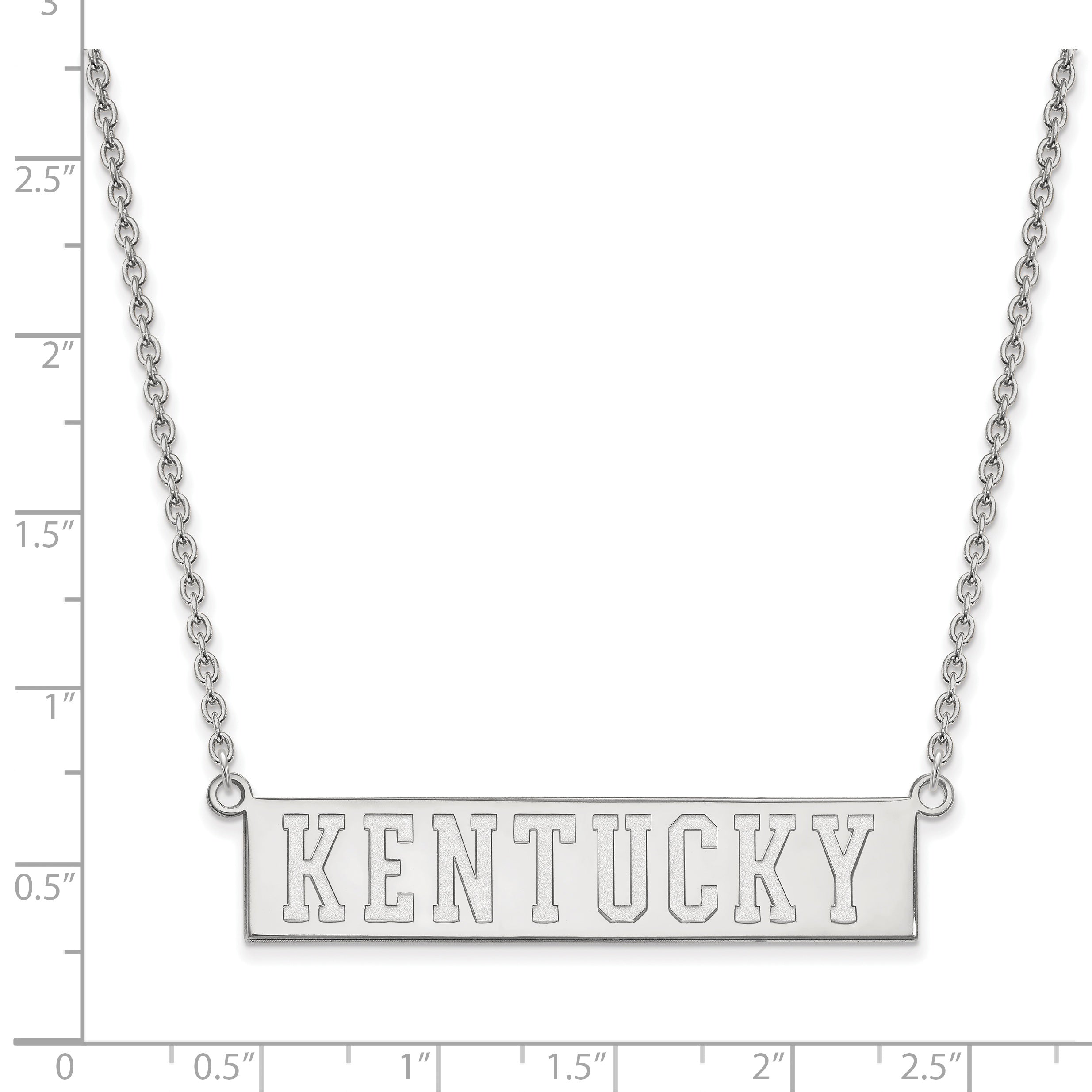 10K White Gold Logoart University Of Kentucky Large Bar Pendant 18 Inch Necklace