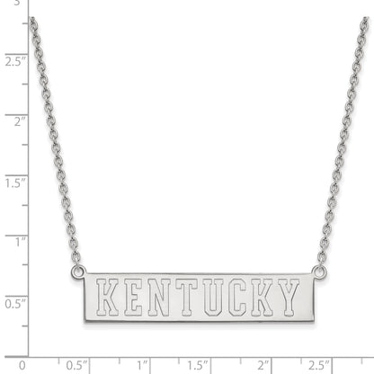 10K White Gold Logoart University Of Kentucky Large Bar Pendant 18 Inch Necklace