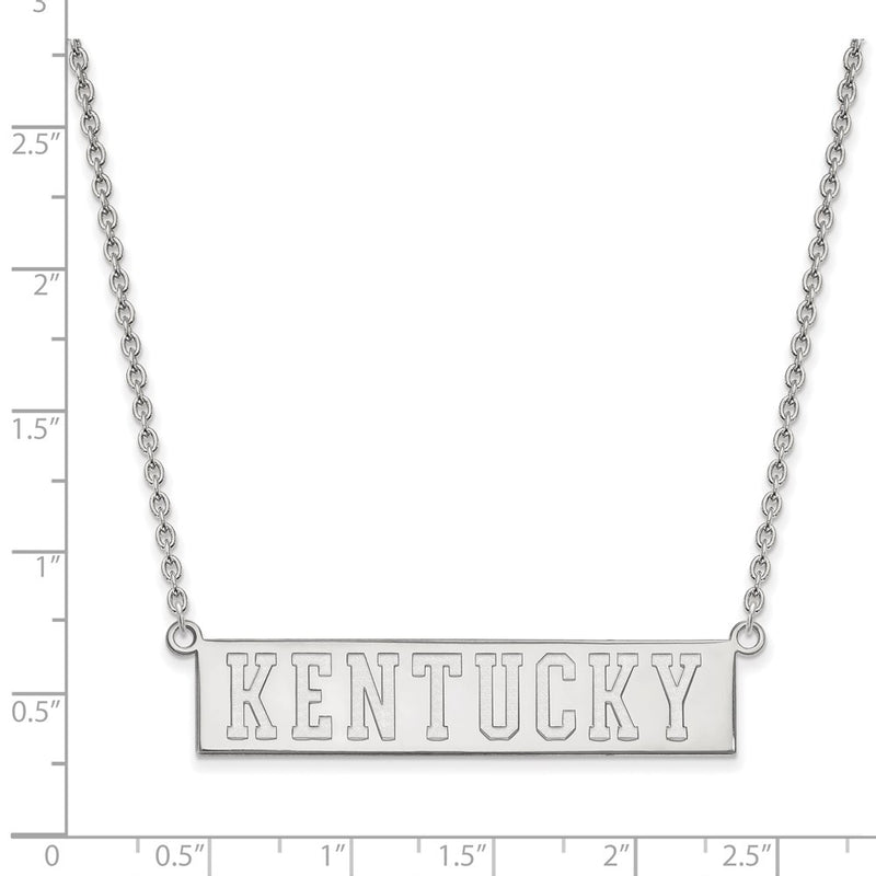 10K White Gold Logoart University Of Kentucky Large Bar Pendant 18 Inch Necklace