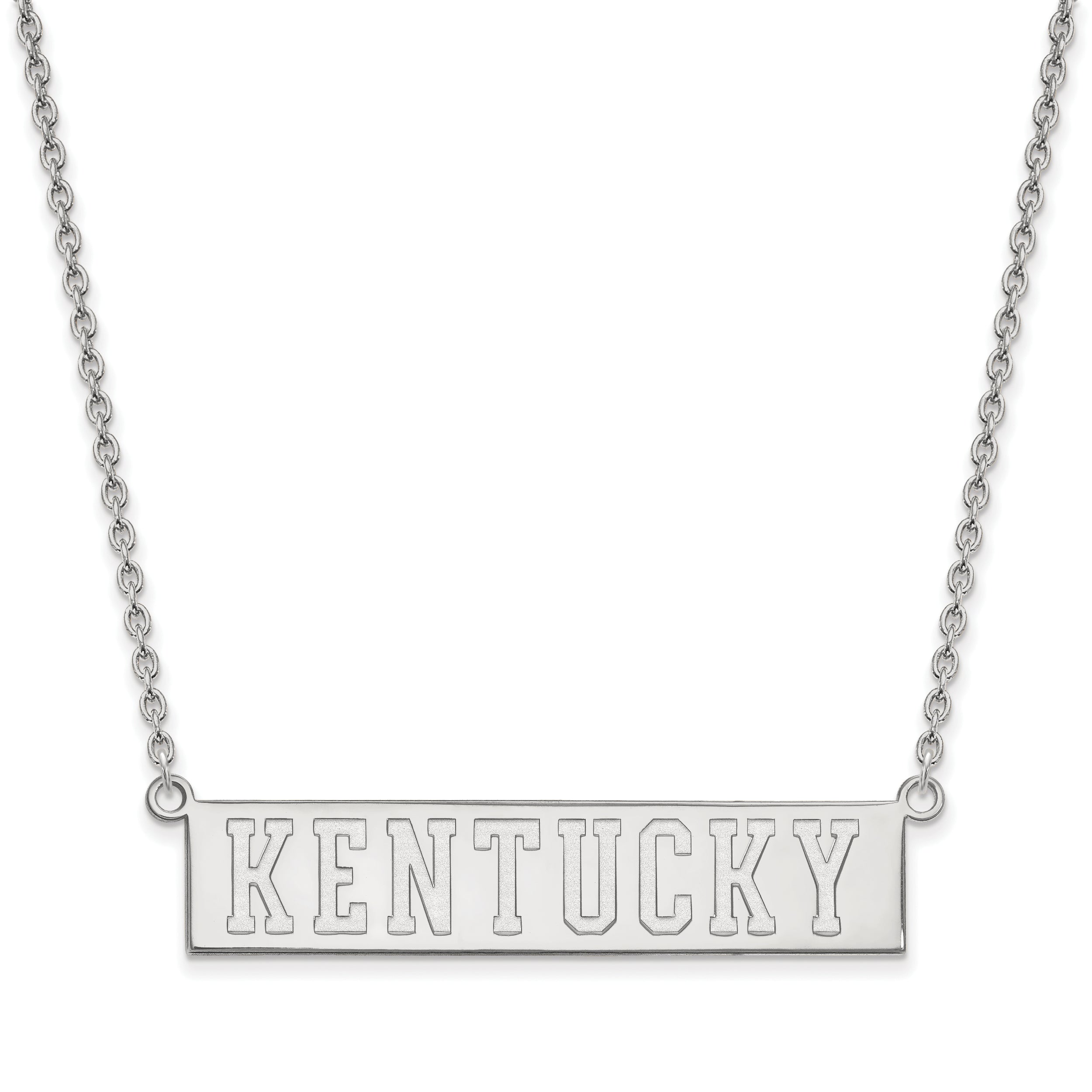 10K White Gold Logoart University Of Kentucky Large Bar Pendant 18 Inch Necklace