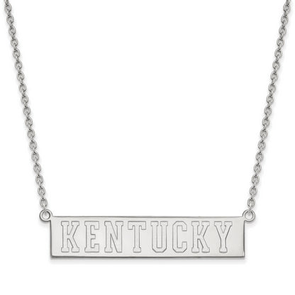 10K White Gold Logoart University Of Kentucky Large Bar Pendant 18 Inch Necklace