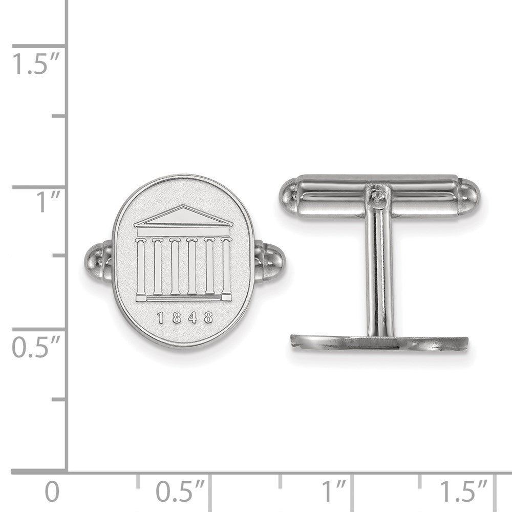 Sterling Silver Rhod-Pltd Logoart U. of Mississippi Crest Cuff Links