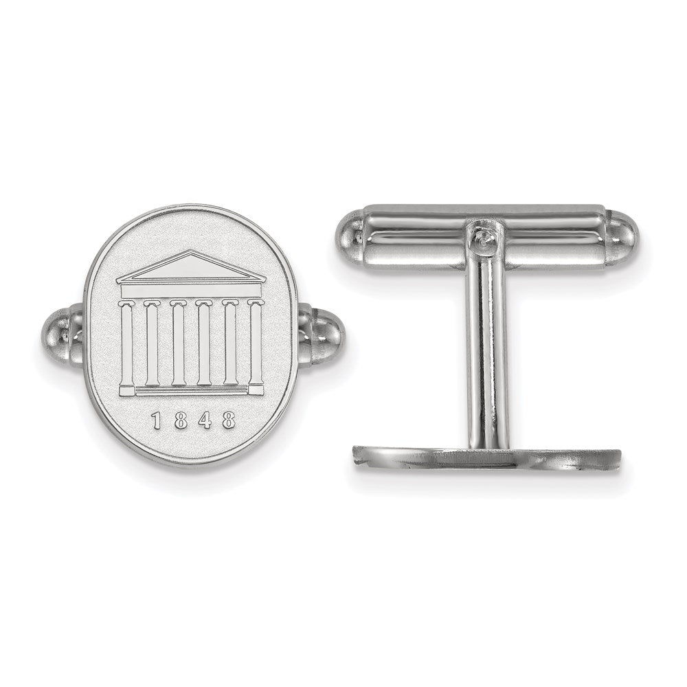 Sterling Silver Rhod-Pltd Logoart U. of Mississippi Crest Cuff Links