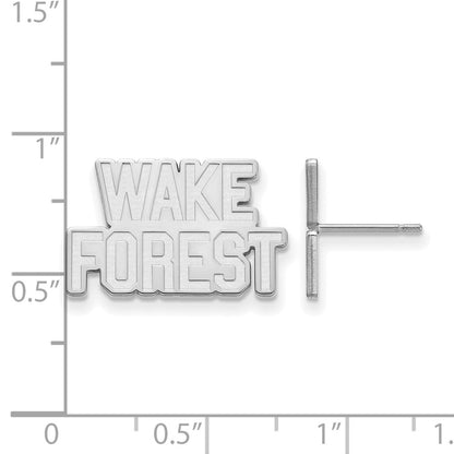 10K White Gold Logoart Wake Forest University W F Small Post Earrings