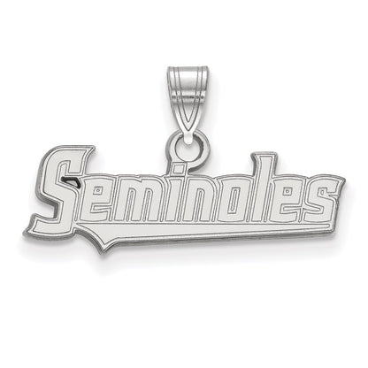 Sterling Silver Rhodium Plated Logoart Florida State University Seminoles Script Small Pendant