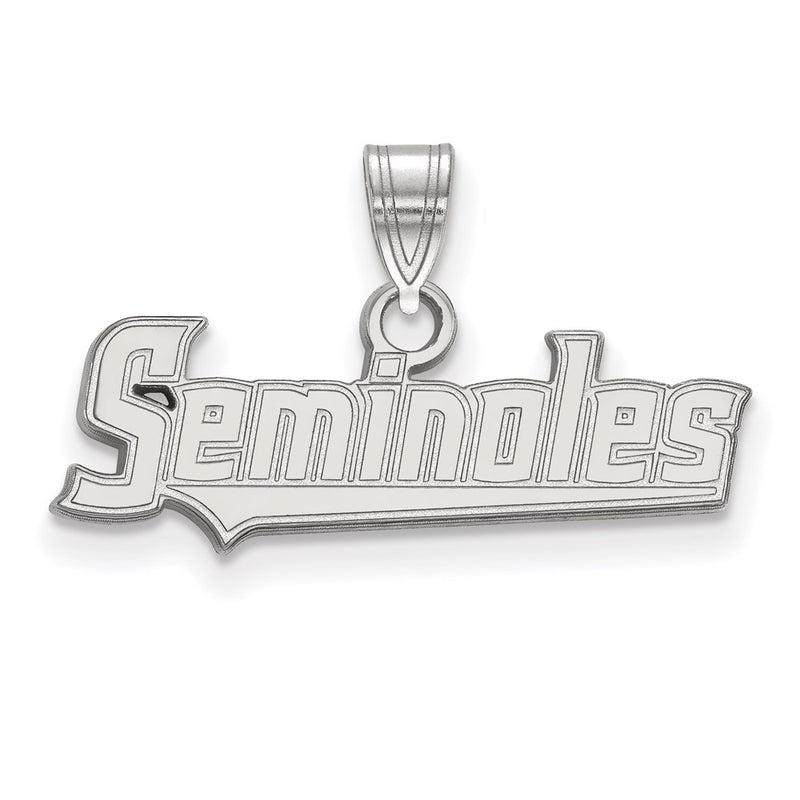 Sterling Silver Rhodium Plated Logoart Florida State University Seminoles Script Small Pendant