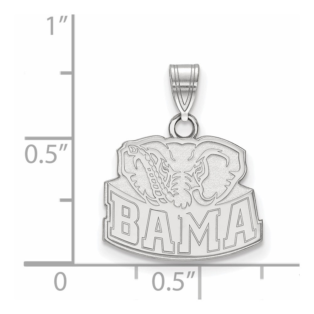 Sterling Silver Rhodium Plated Logoart University Of Alabama Elephant Small Pendant