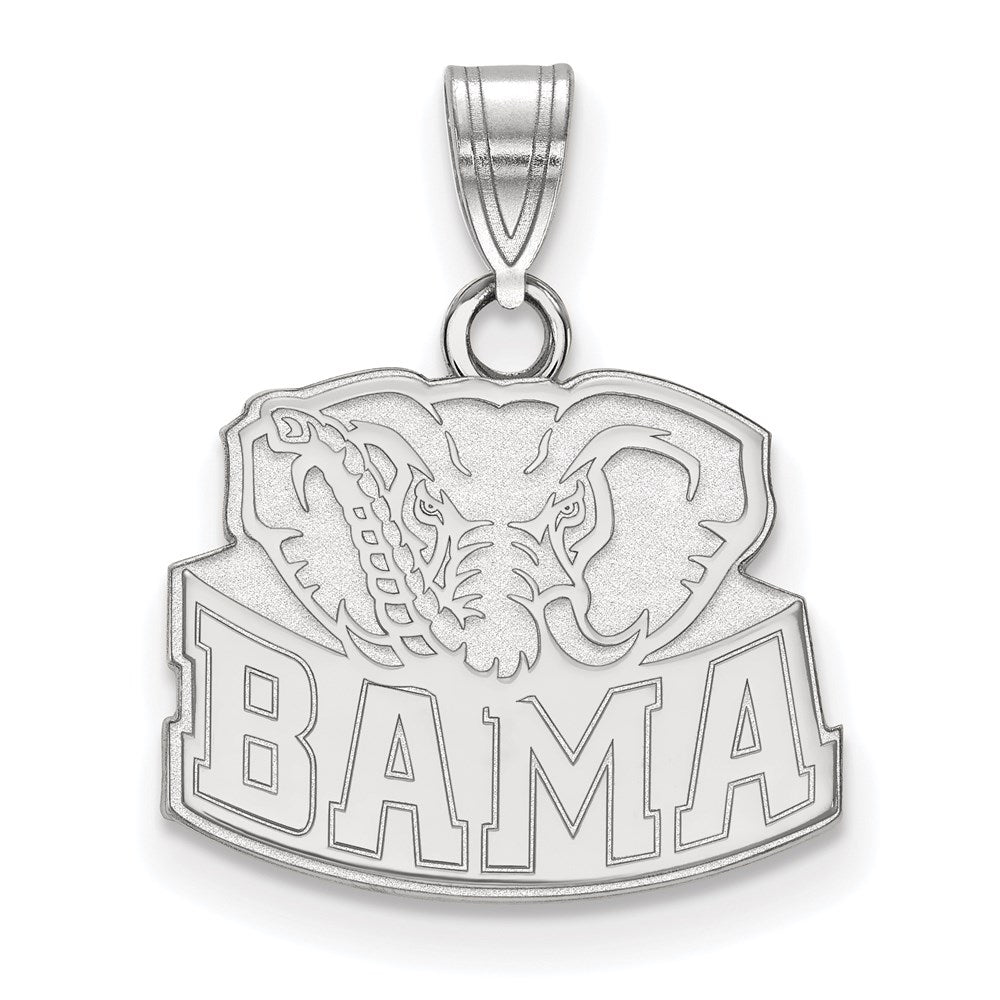Sterling Silver Rhodium Plated Logoart University Of Alabama Elephant Small Pendant