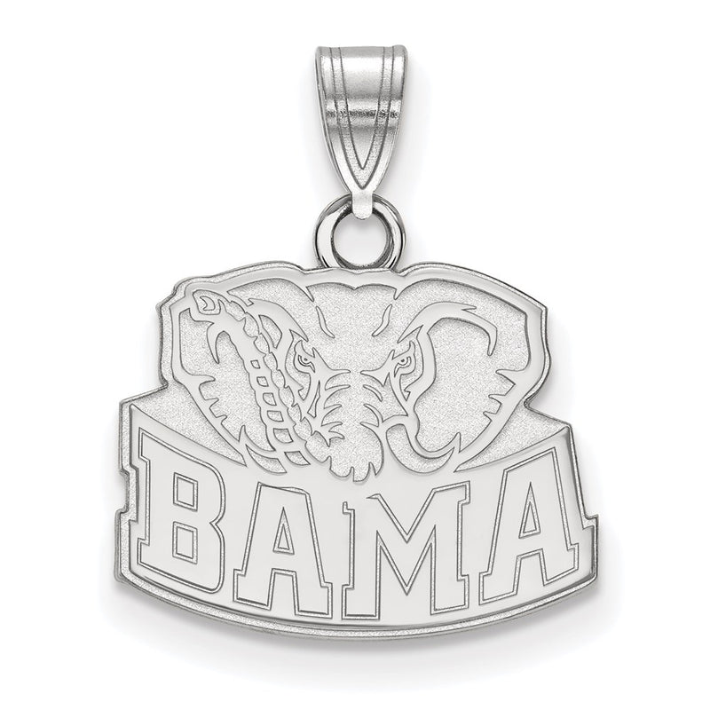 Sterling Silver Rhodium Plated Logoart University Of Alabama Elephant Small Pendant