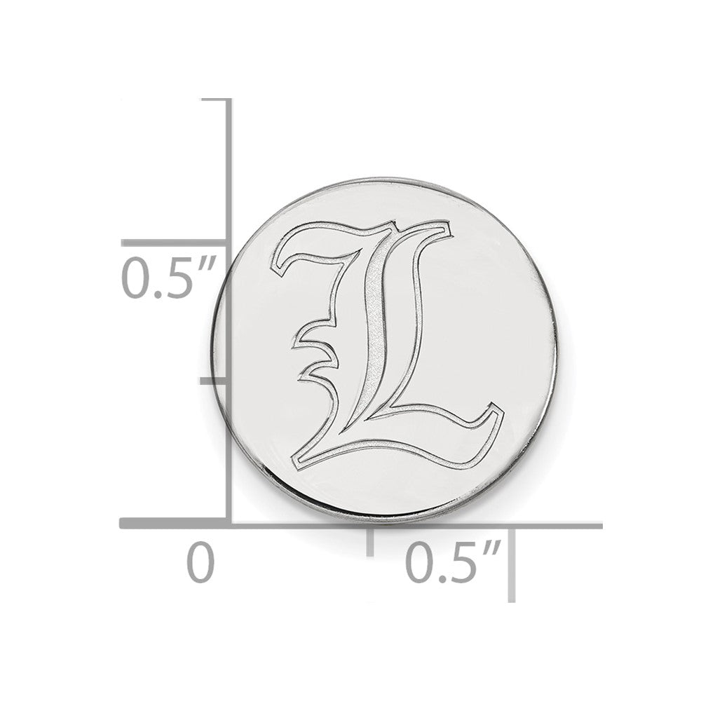 Sterling Silver Rhod-Pltd Logoart University of Louisville Lapel Pin