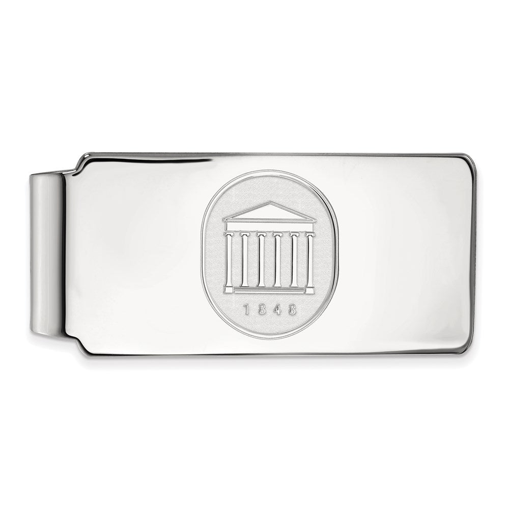 Sterling Silver Rhod-Pltd Logoart U. of Mississippi Crest Money Clip