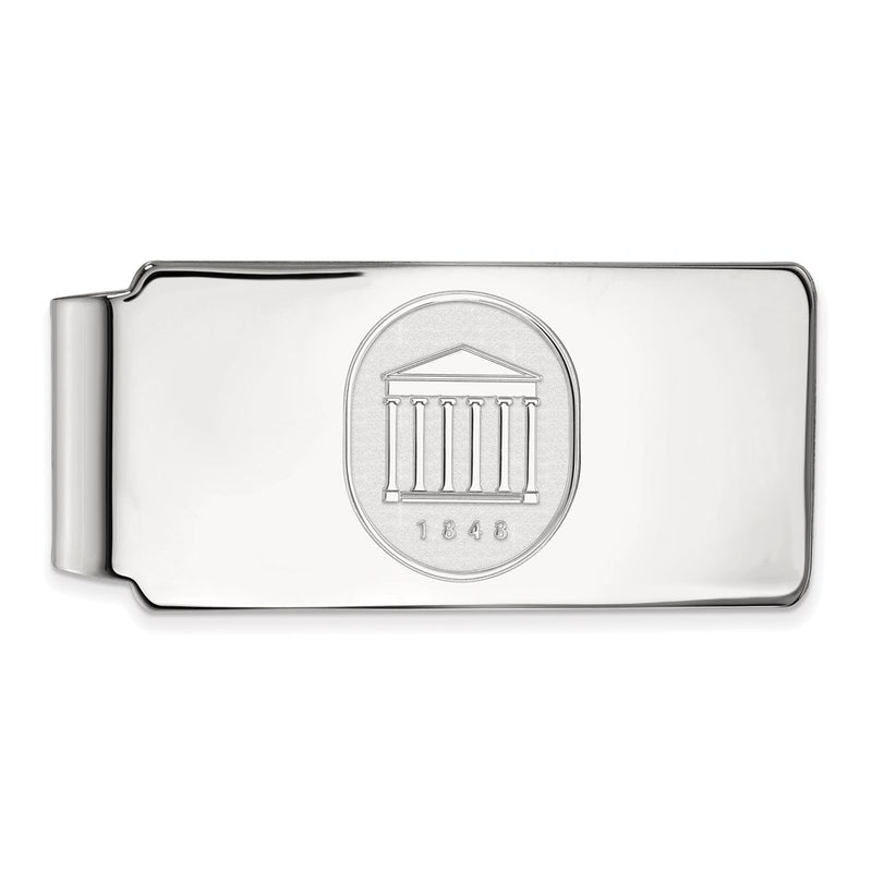 Sterling Silver Rhod-Pltd Logoart U. of Mississippi Crest Money Clip