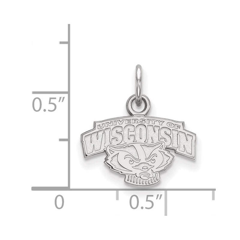 14K White Gold Logoart University Of Wisconsin Extra Small Pendant