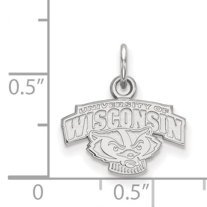 10K White Gold Logoart University Of Wisconsin Extra Small Pendant