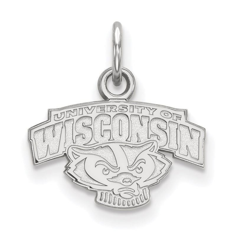 14K White Gold Logoart University Of Wisconsin Extra Small Pendant