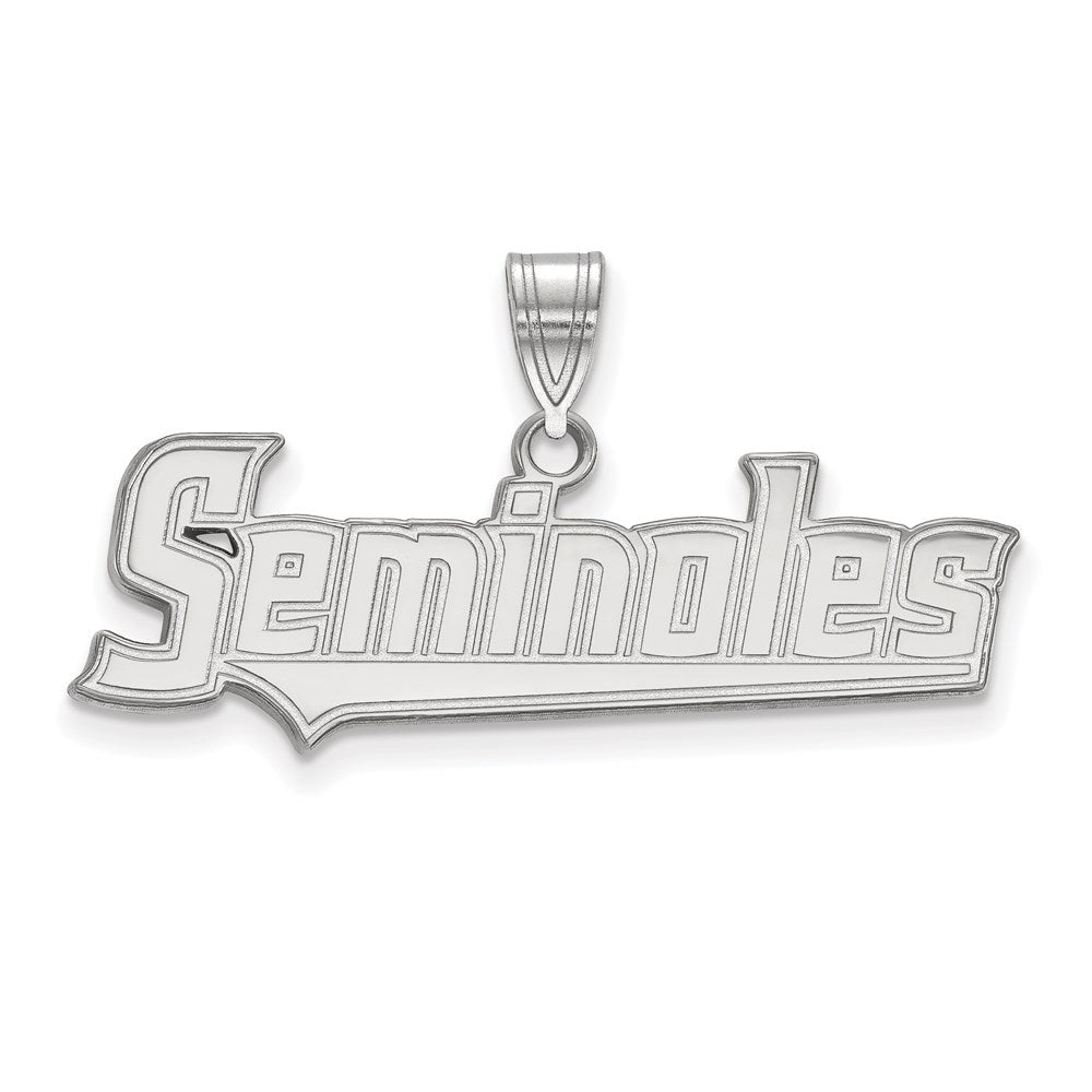 14K White Gold Logoart Florida State University Seminoles Script Large Pendant