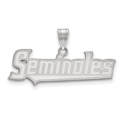 14K White Gold Logoart Florida State University Seminoles Script Large Pendant