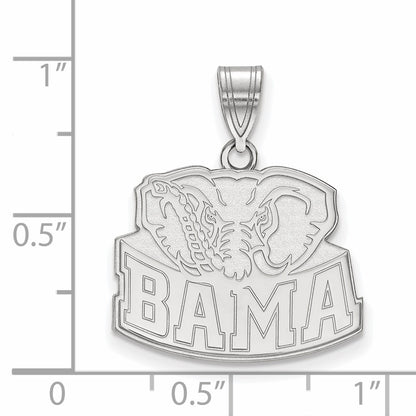 10K White Gold Logoart University Of Alabama Elephant Medium Pendant