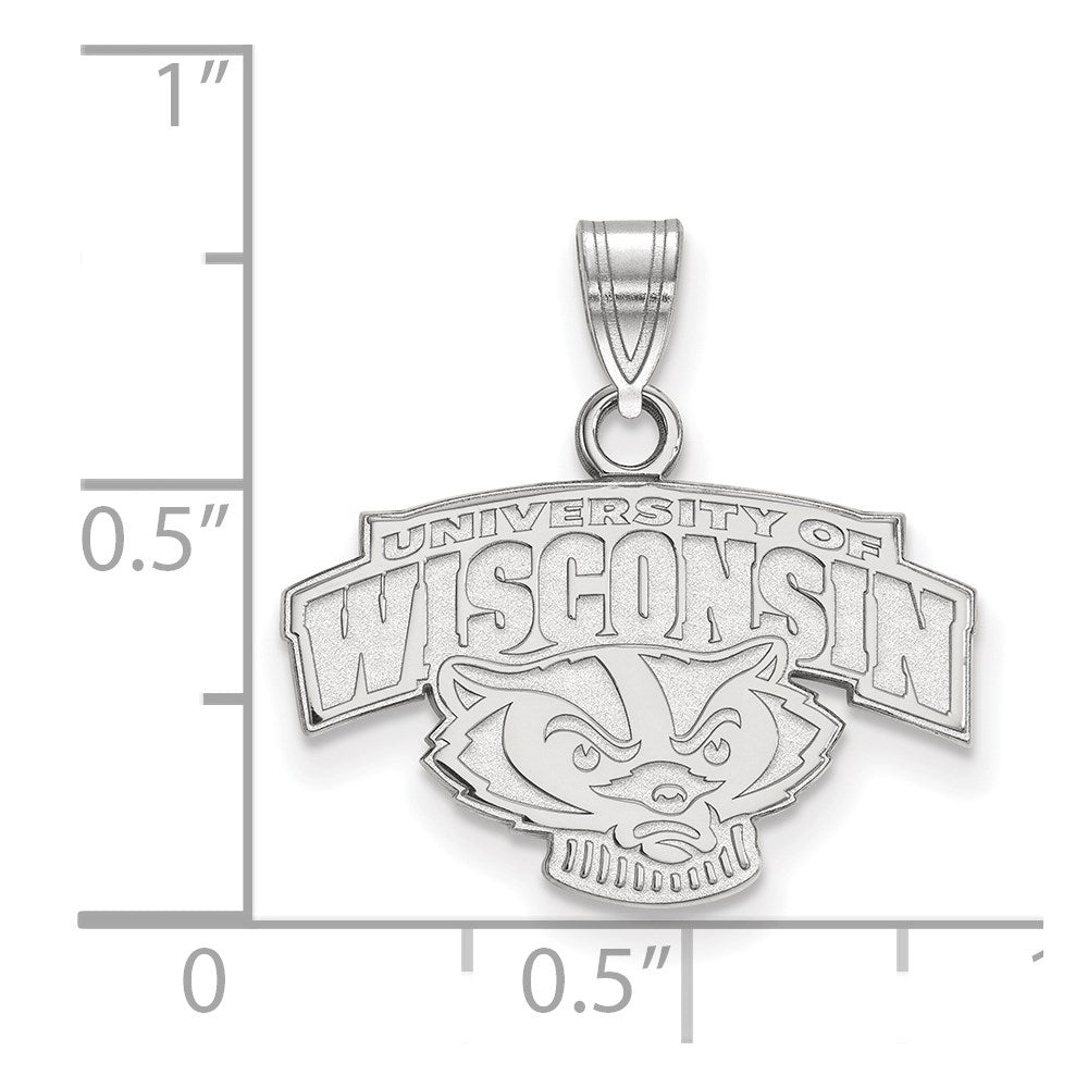 10K White Gold Logoart University Of Wisconsin Small Pendant