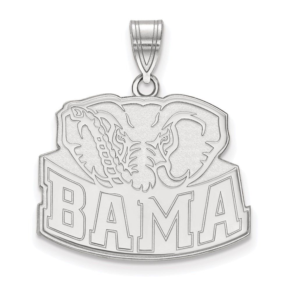10K White Gold Logoart University Of Alabama Elephant Large Pendant