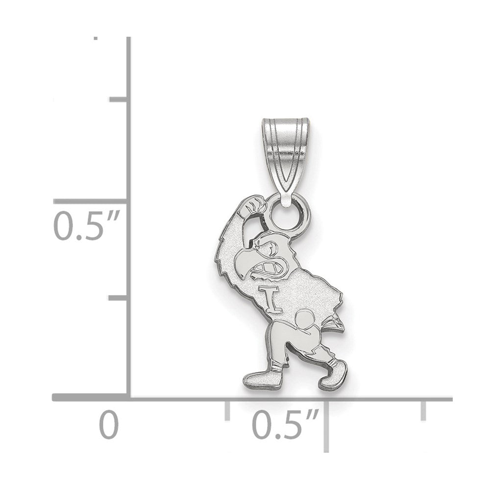 10K White Gold Logoart University Of Iowa Hawk Mascot Small Pendant