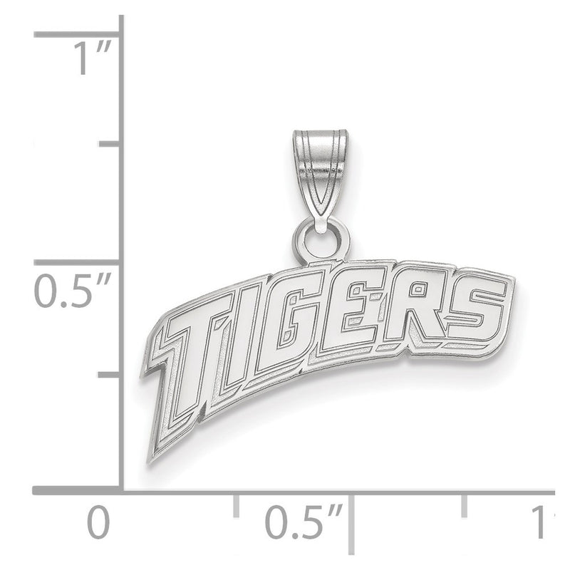 Sterling Silver Rhodium Plated Logoart Louisiana State University Tigers Small Pendant