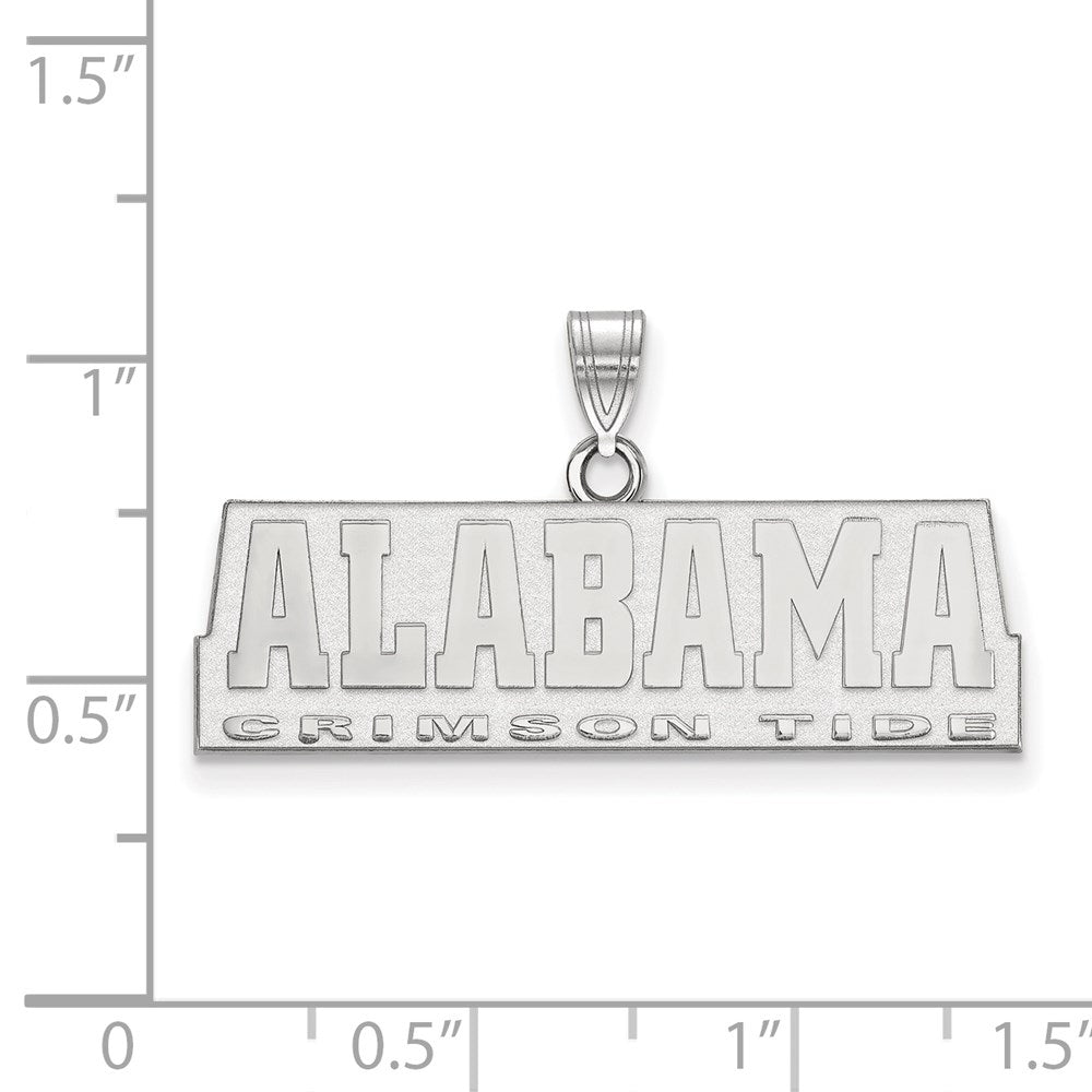 Sterling Silver Rhodium Plated Logoart University Of Alabama Crimson Tide Medium Pendant