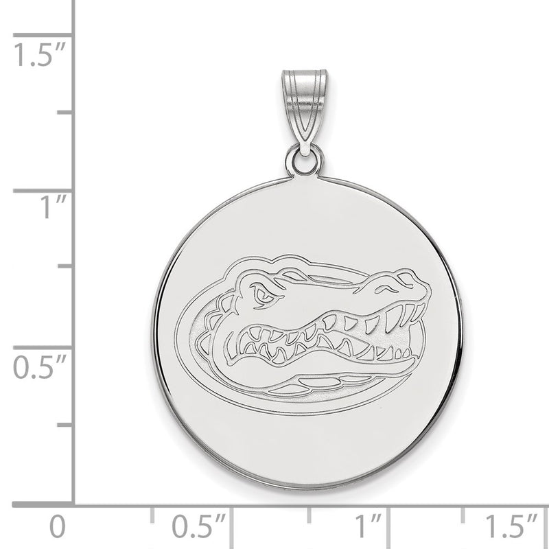 10K White Gold Logoart University Of Florida Gator Extra Large Disc Pendant