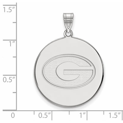 10K White Gold Logoart University Of Georgia Letter G Extra Large Disc Pendant