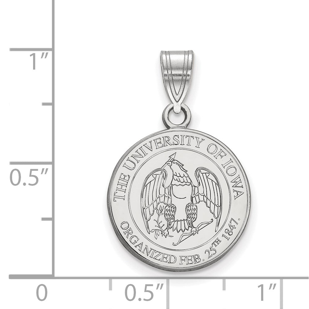 10K White Gold Logoart University Of Iowa Medium Crest Pendant