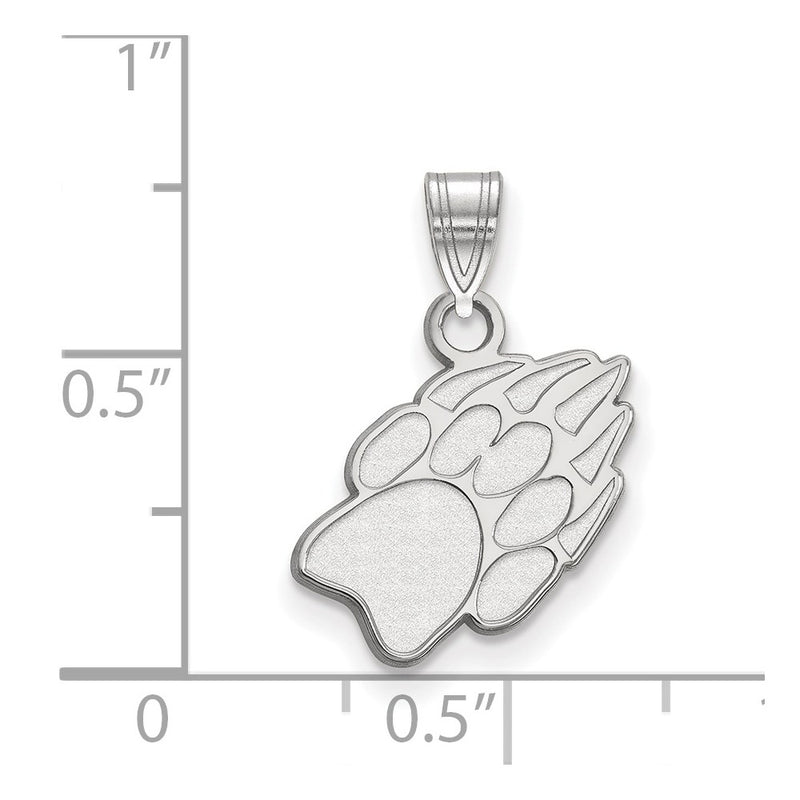 14K White Gold Logoart University Of Wisconsin Paw Print Small Pendant