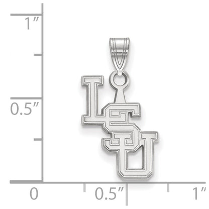 Sterling Silver Rhodium Plated Logoart Louisiana State University L S U Small Pendant