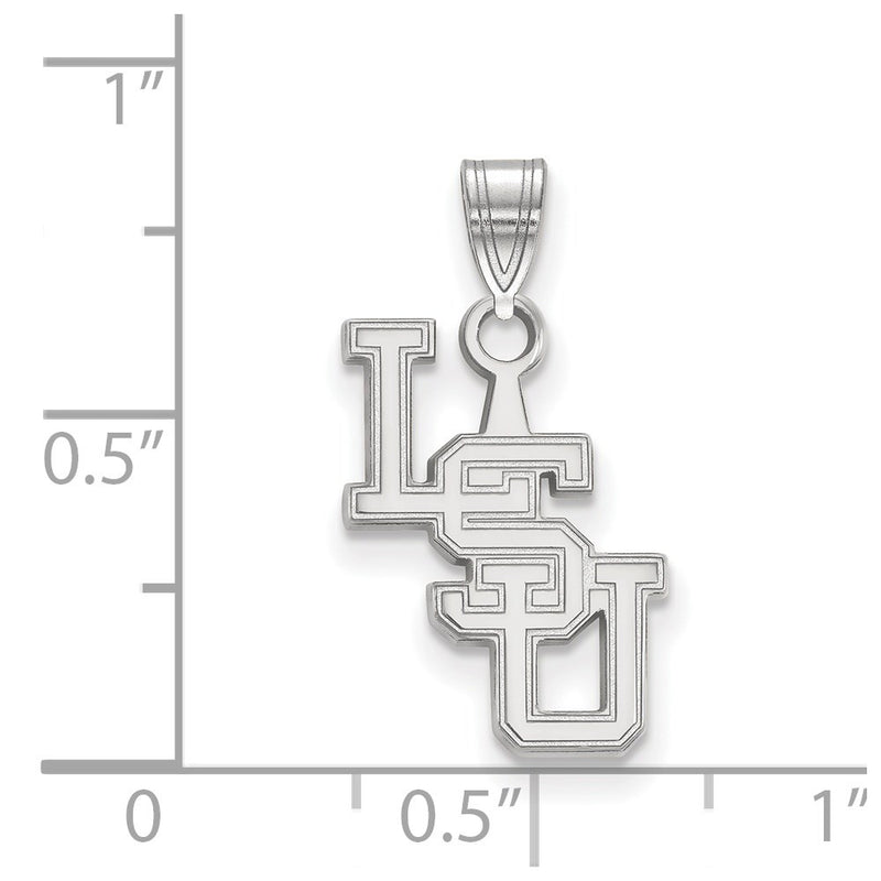 Sterling Silver Rhodium Plated Logoart Louisiana State University L S U Small Pendant