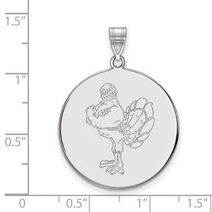 10K White Gold Logoart Virginia Tech Hokiebird Extra Large Disc Pendant