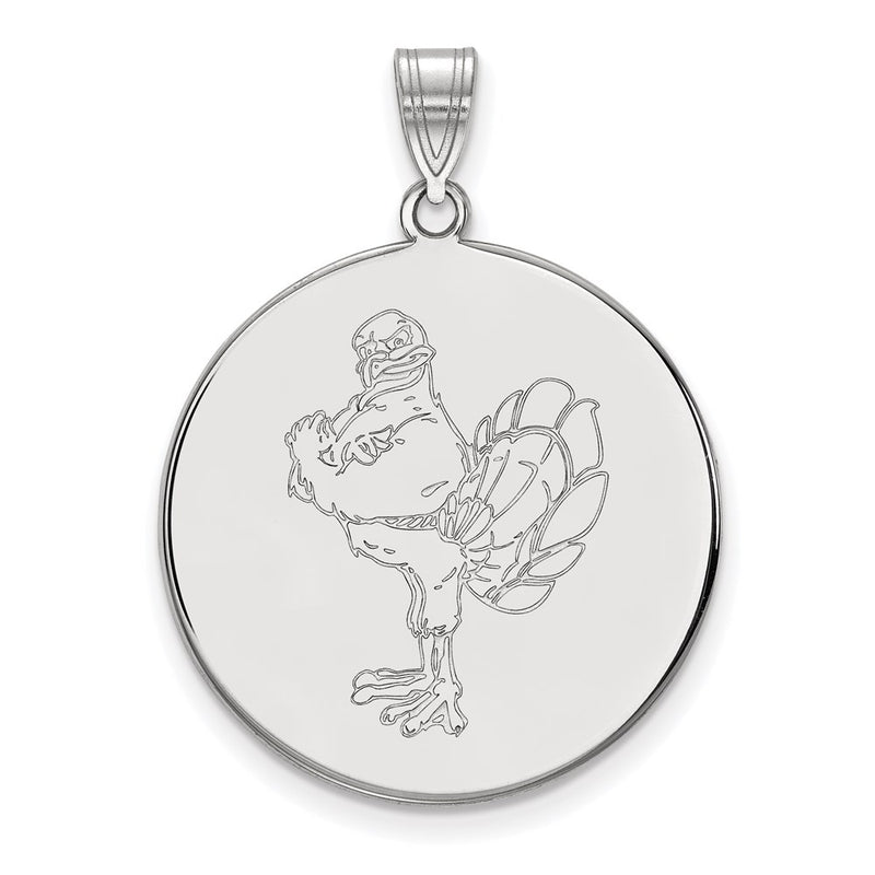 10K White Gold Logoart Virginia Tech Hokiebird Extra Large Disc Pendant