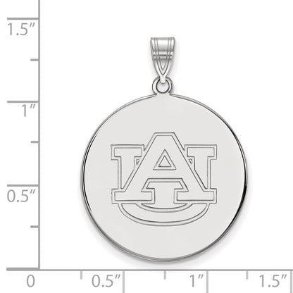 14K White Gold Logoart Auburn University Extra Large Disc Pendant