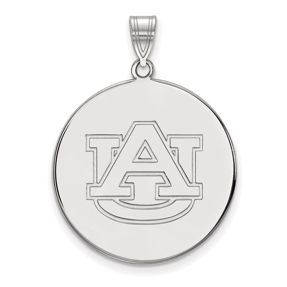 14K White Gold Logoart Auburn University Extra Large Disc Pendant