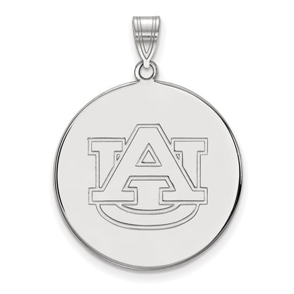 14K White Gold Logoart Auburn University Extra Large Disc Pendant