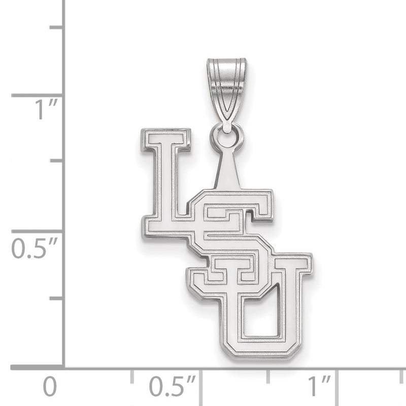 10K White Gold Logoart Louisiana State University L S U Large Pendant