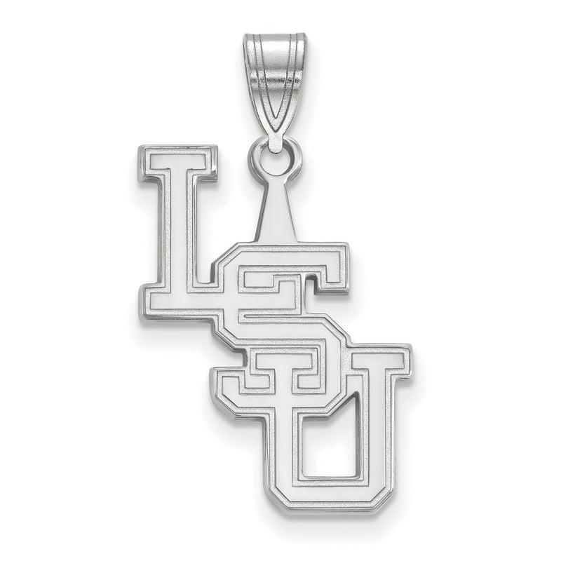 Sterling Silver Rhodium Plated Logoart Louisiana State University L S U Large Pendant