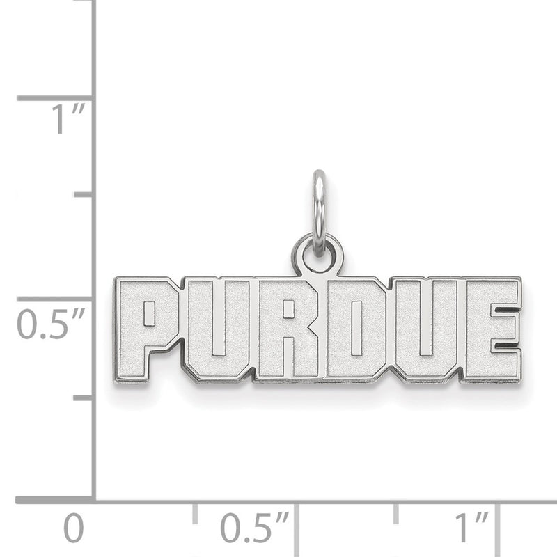 14K White Gold Logoart Purdue University Block Type Extra Small Pendant