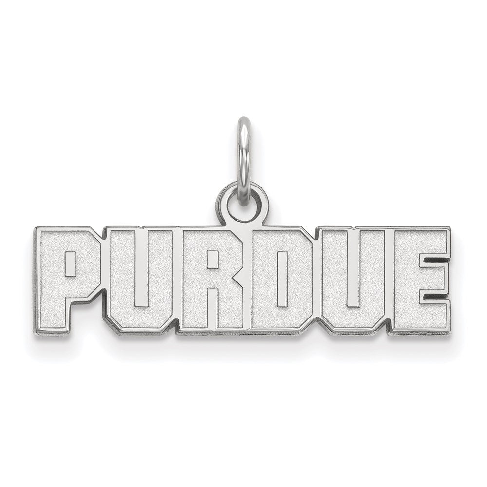 Sterling Silver Rhodium Plated Logoart Purdue University Block Type Extra Small Pendant