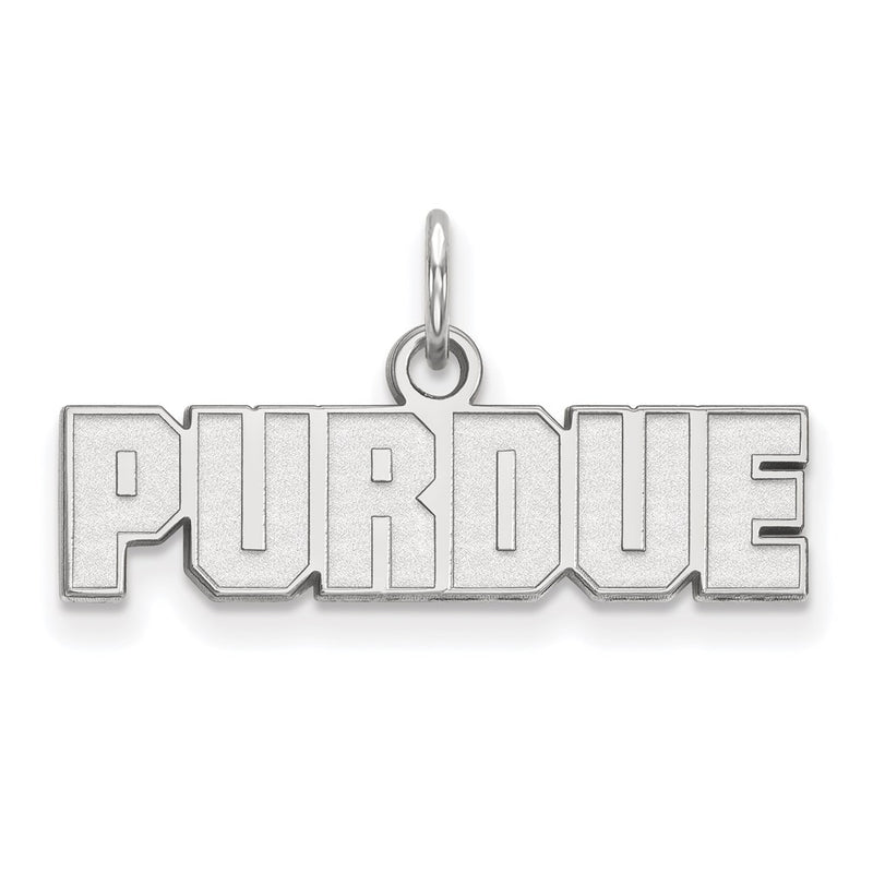 14K White Gold Logoart Purdue University Block Type Extra Small Pendant