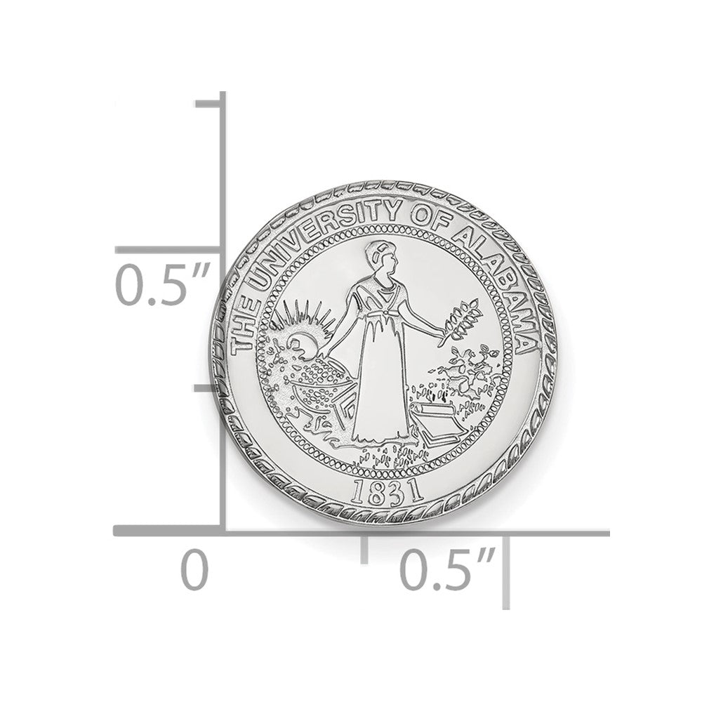 Sterling Silver Rhodium Plated Logoart University of Alabama Crest Lapel Pin