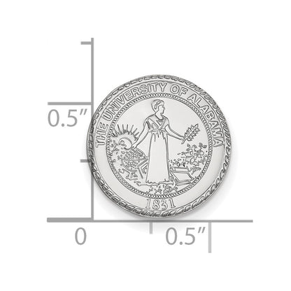 Sterling Silver Rhodium Plated Logoart University of Alabama Crest Lapel Pin