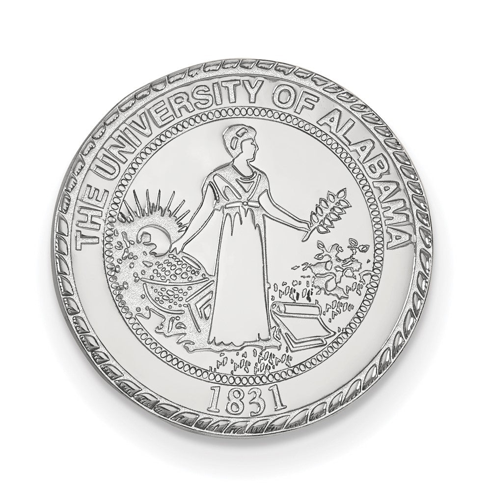 Sterling Silver Rhodium Plated Logoart University of Alabama Crest Lapel Pin